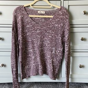 Hollister White, Black & Burgundy Sweater